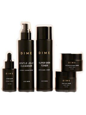 DIME Skin Care Cleanser Toner Day and Night Cream Hyaluronic Acid Serum Set